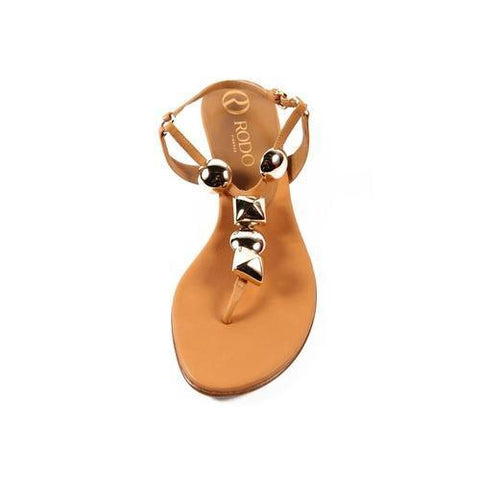 Brown 38.5 EUR - 8.5 US Rodo ladies flat sandal S8737 087 221