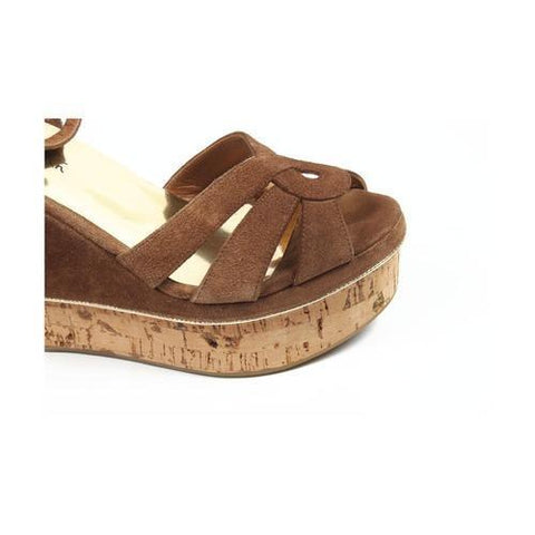 Brown 36.5 EUR - 6.5 US Sebastian Milano ladies espadrille wedge sandal S3178CRC CROSTA CUOIO