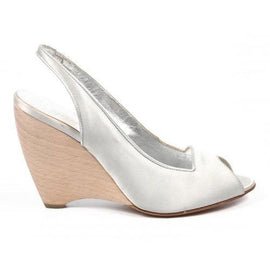 Silver 37.5 EUR - 7.5 US Sebastian Milano ladies espadrille wedge sandal S2561X VAR X RASO SETA ARGENTO