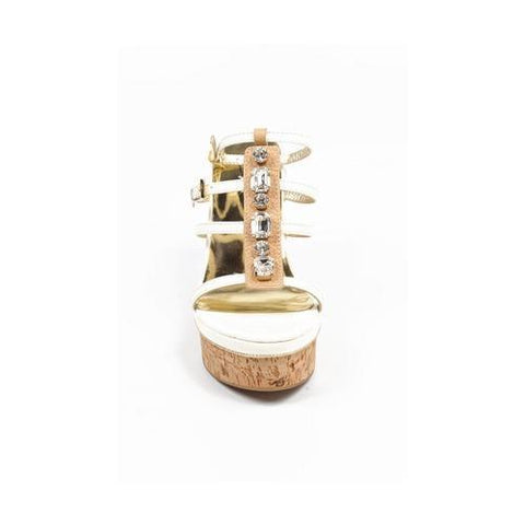 White 41 EUR - 11 US Sebastian Milano ladies espadrille wedge sandal S3185VB VERNICE BIANCA+CRYSTAL