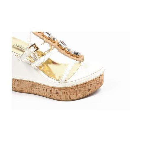 White 41 EUR - 11 US Sebastian Milano ladies espadrille wedge sandal S3185VB VERNICE BIANCA+CRYSTAL