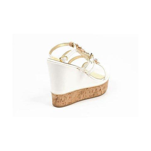 White 41 EUR - 11 US Sebastian Milano ladies espadrille wedge sandal S3185VB VERNICE BIANCA+CRYSTAL