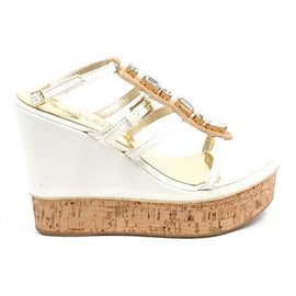 White 41 EUR - 11 US Sebastian Milano ladies espadrille wedge sandal S3185VB VERNICE BIANCA+CRYSTAL