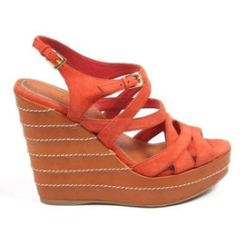Coral 36 EUR - 6 US Sebastian Milano ladies espadrille wedge sandal 4200 CAMOSCIO CORALLO