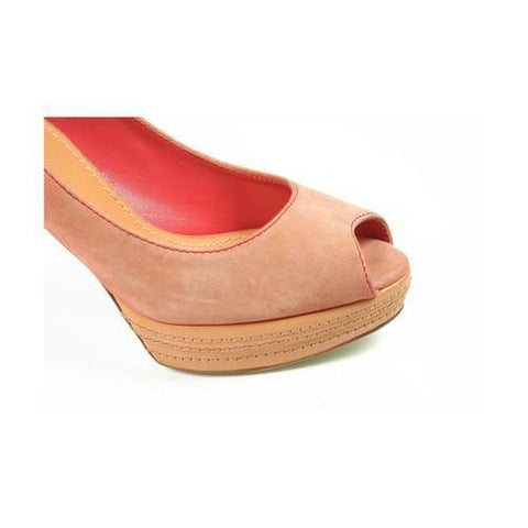 Coral 36 EUR - 6 US Sebastian Milano ladies pump open toe S4370 CAMOSCIO ML 249 CORALLO