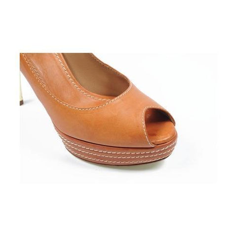 Camel 40 EUR - 10 US Sebastian Milano ladies pump open toe S4370 VAC CAMMELLO
