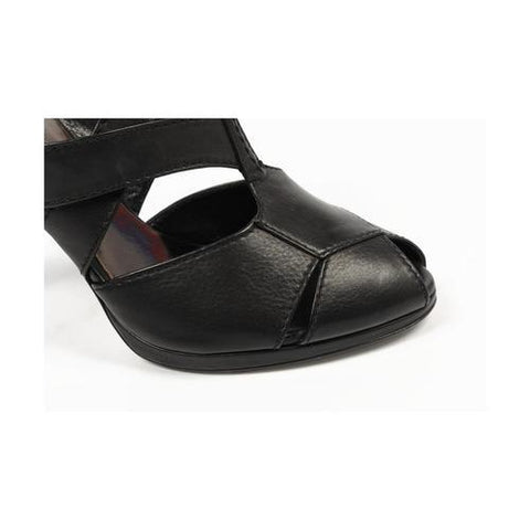 Black 41 EUR - 11 US Sebastian Milano ladies pump sandal S3810 VIT.NAPPATO BIB NERO