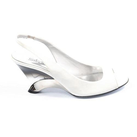 White 36.5 EUR - 6.5 US Sebastian Milano ladies sandal S3518VY VERNICE BIANCA
