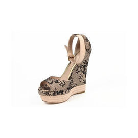 Beige 40 EUR - 10 US Sebastian Milano ladies espadrille wedge sandal S6109 PIZZO SU RASO PIZZO SU RASO