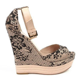 Beige 40 EUR - 10 US Sebastian Milano ladies espadrille wedge sandal S6109 PIZZO SU RASO PIZZO SU RASO