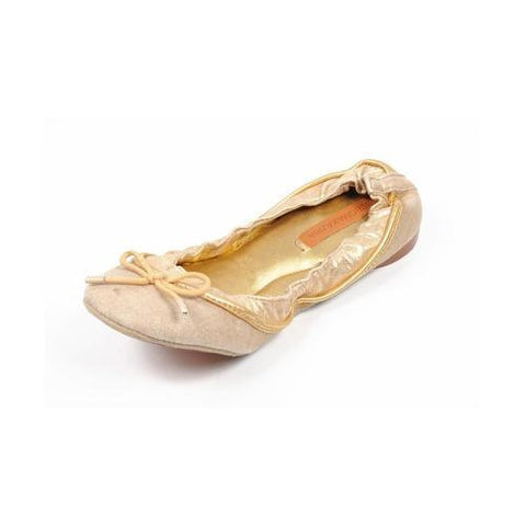 Beige 37 EUR - 7 US Max Azria ladies ballerina MA-LANGRU GOLD