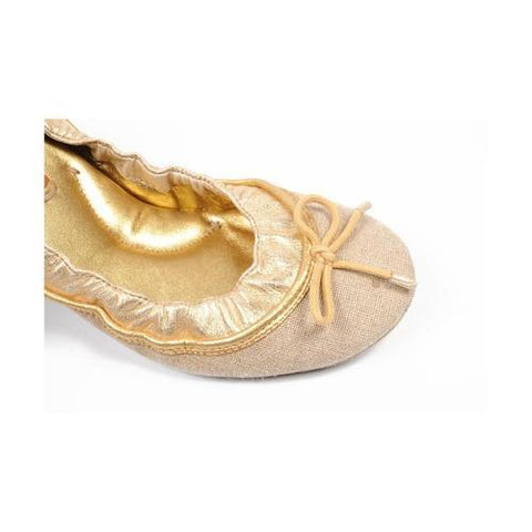 Beige 37 EUR - 7 US Max Azria ladies ballerina MA-LANGRU GOLD