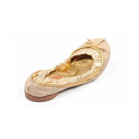 Beige 37 EUR - 7 US Max Azria ladies ballerina MA-LANGRU GOLD