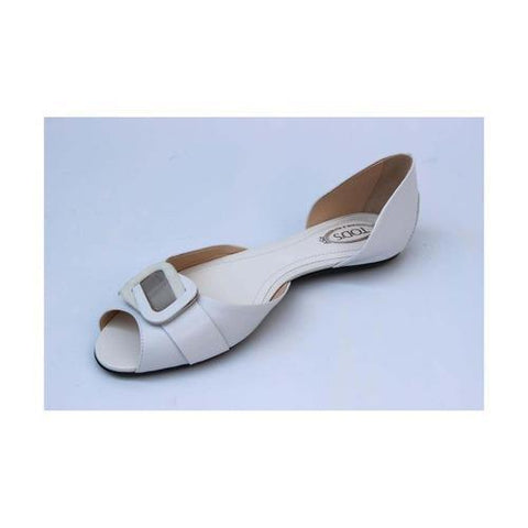 White 36 EUR - 6 US (241mm) Tods ladies flat sandal XXW0LW0B9002YCB001