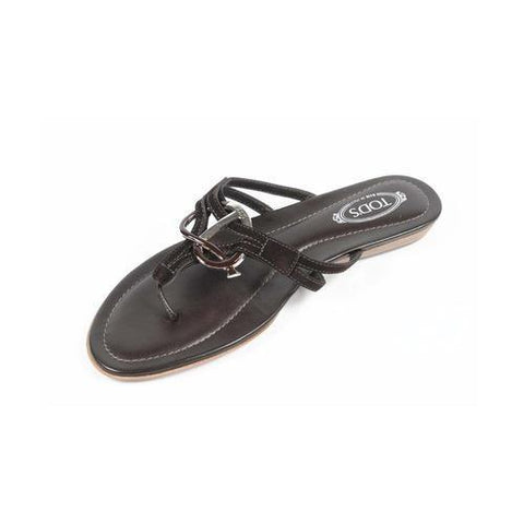 Dark Brown 36 EUR - 6 US (241mm) Tods ladies flat sandal XXW0II07811HR0S800