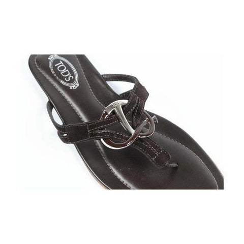 Dark Brown 36 EUR - 6 US (241mm) Tods ladies flat sandal XXW0II07811HR0S800