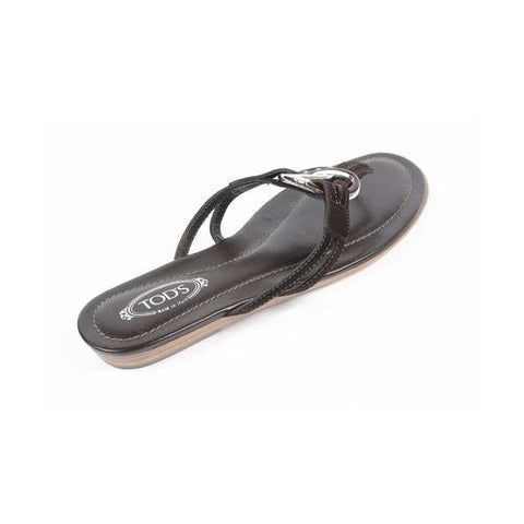 Dark Brown 36 EUR - 6 US (241mm) Tods ladies flat sandal XXW0II07811HR0S800