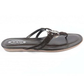 Dark Brown 36 EUR - 6 US (241mm) Tods ladies flat sandal XXW0II07811HR0S800