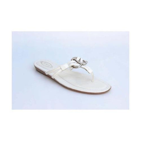 White 36.5 EUR - 6.5 US (244mm) Tods ladies flat sandal XXW0II07810OW0B001