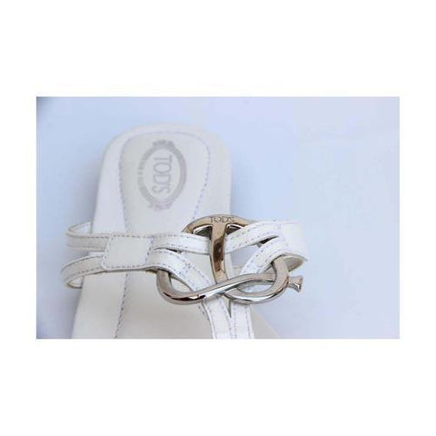 White 36.5 EUR - 6.5 US (244mm) Tods ladies flat sandal XXW0II07810OW0B001