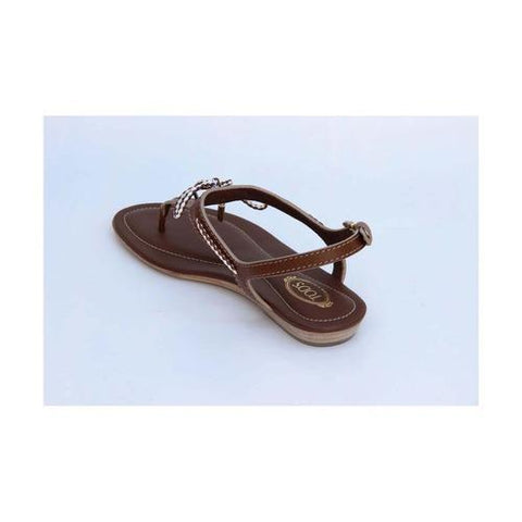 Brown 36.5 EUR - 6.5 US (244mm) Tods ladies flat sandal XXW0II0A250BR09971