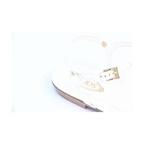 White 36 EUR - 6 US (241mm) Tods ladies flat sandal XXW0MD0C270OW0B001