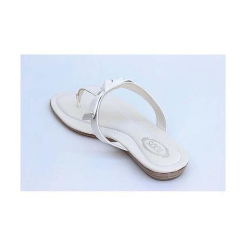 White 36 EUR - 6 US (241mm) Tods ladies flat sandal XXW0II0A120ATSB001
