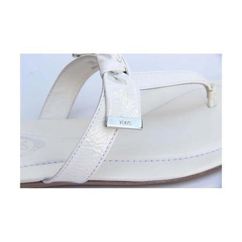 White 36 EUR - 6 US (241mm) Tods ladies flat sandal XXW0II0A120ATSB001