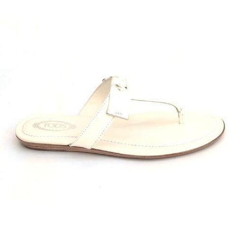 White 36.5 EUR - 6.5 US (244mm) Tods ladies flat sandal XXW0II0A120ATSB001