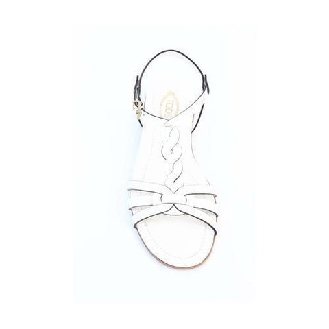 White 36.5 EUR - 6.5 US (244mm) Tods ladies flat sandal XXW0MD0A060297B001