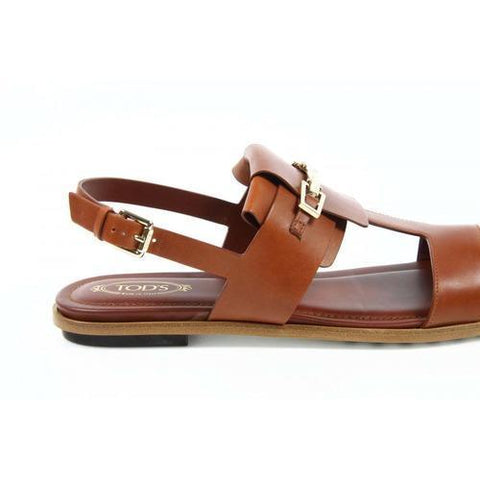 Brown 39 EUR - 8 US (260mm) Tods ladies flat sandal XXW0TK0M270D90S007