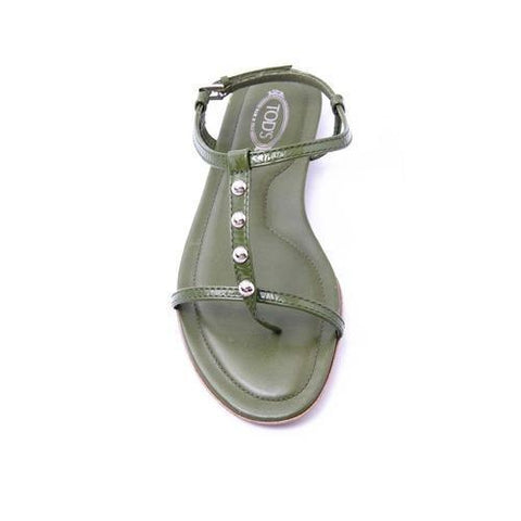 Green 36.5 EUR - 6.5 US (244mm) Tods ladies flat sandal XXW0II05650ATSV203