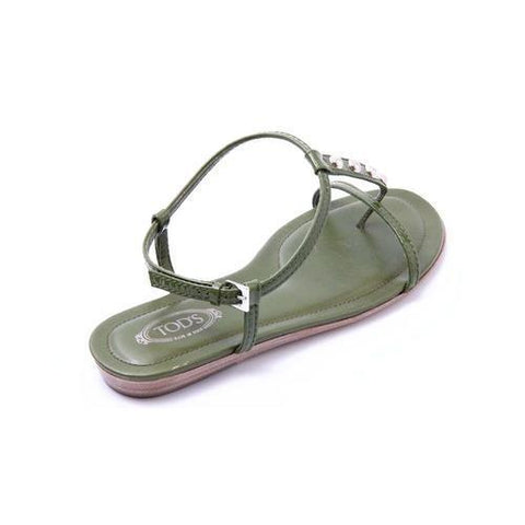 Green 36.5 EUR - 6.5 US (244mm) Tods ladies flat sandal XXW0II05650ATSV203