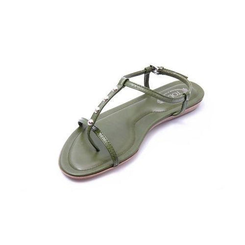 Green 36.5 EUR - 6.5 US (244mm) Tods ladies flat sandal XXW0II05650ATSV203