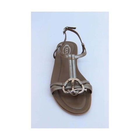 Taupe 36.5 EUR - 6.5 US (244mm) Tods ladies flat sandal XXW0II07530RM0B209