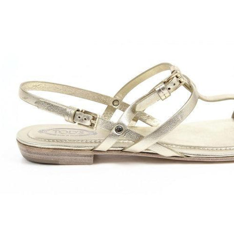 Gold 39 EUR - 8 US (260mm) Tods ladies flat sandal XXW0MD0A060SV0B554