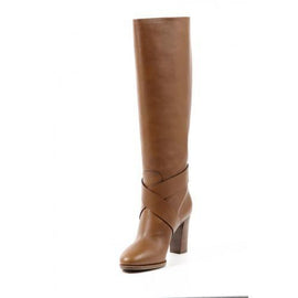 Brown 39 EUR - 9 US Ralph Lauren Womens High Boot MEARA SPORT CALF RL GOLD