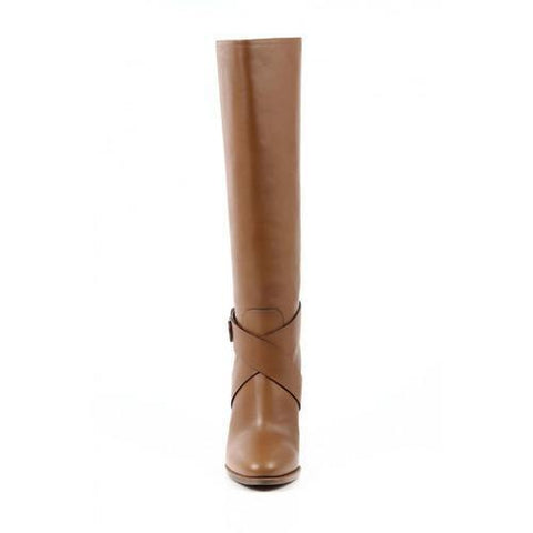 Brown 39 EUR - 9 US Ralph Lauren Womens High Boot MEARA SPORT CALF RL GOLD