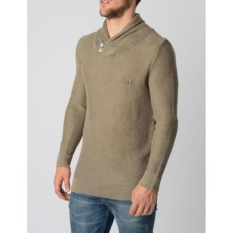 Taupe L Fred Perry Mens Sweater 30472001 0836