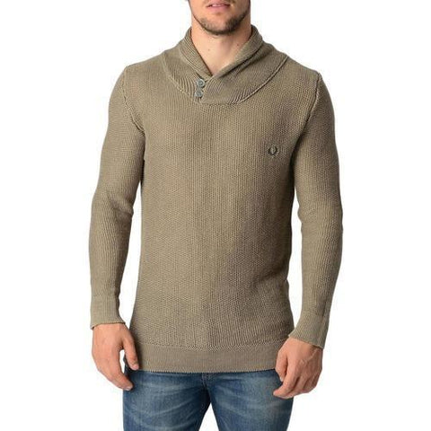 Taupe L Fred Perry Mens Sweater 30472001 0836