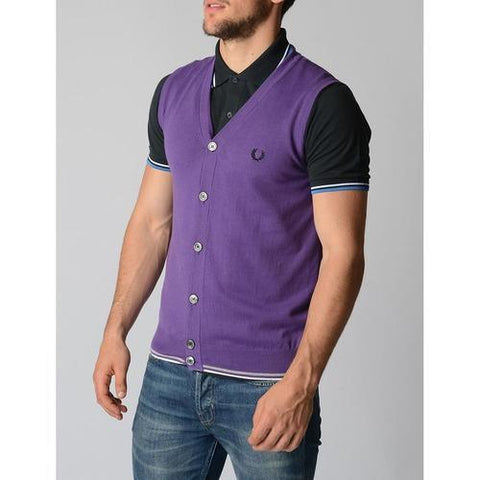 Purple XL Fred Perry Mens Waistcoat 30412165 0036