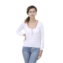 White M Fred Perry Womens Sweater 31412120 9100