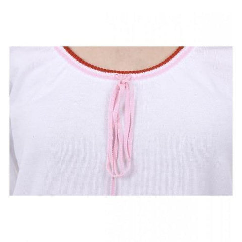 White L Fred Perry Womens Sweater 31412120 9100