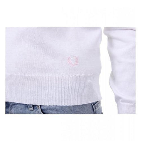 White L Fred Perry Womens Sweater 31412120 9100
