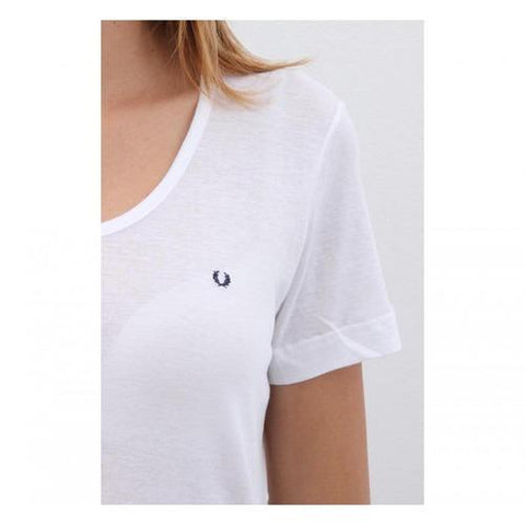 White L Fred Perry Womens T-Shirt 31042066 9100