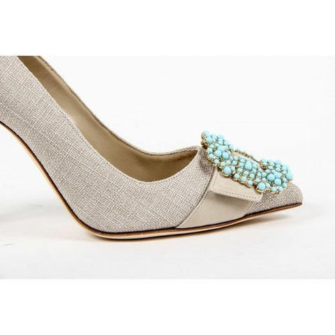 Beige 38.5 EUR - 8.5 US Manolo Blahnik Womens Pump GIBI TU ALASKA 082