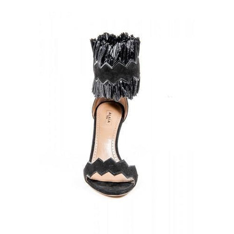 Black 37 EUR - 7 US Alaia Womens Ankle Strap Sandal 6E3X899CH03 C999