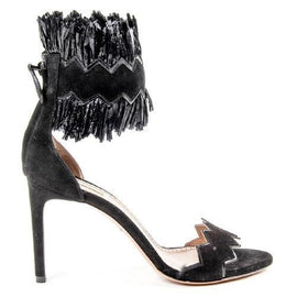 Black 37.5 EUR - 7.5 US Alaia Womens Ankle Strap Sandal 6E3X899CH03 C999