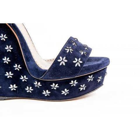 Blue 40.5 EUR - 10.5 US Alaia Womens Ankle Strap Wedge Sandal 6E3X842CC06 C551