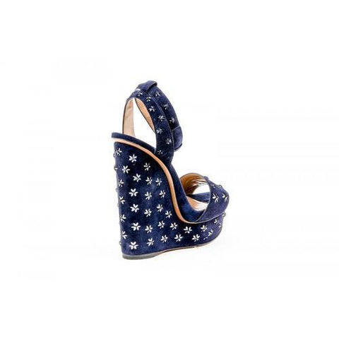 Blue 40.5 EUR - 10.5 US Alaia Womens Ankle Strap Wedge Sandal 6E3X842CC06 C551